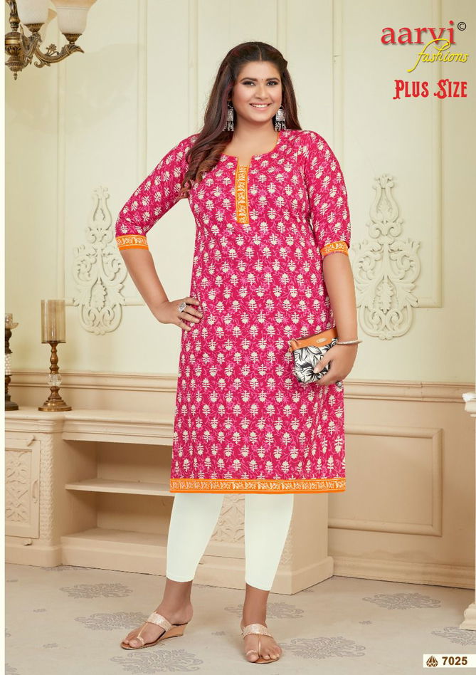 Aarvi Plus Size Vol 2 Regular Wear Wholesale Printed Kurtis
